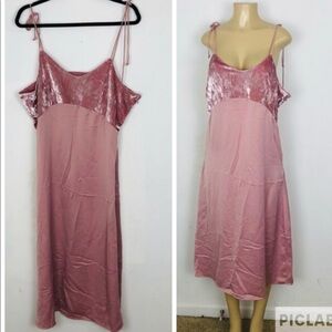 K / lab pink velvet top mini dress